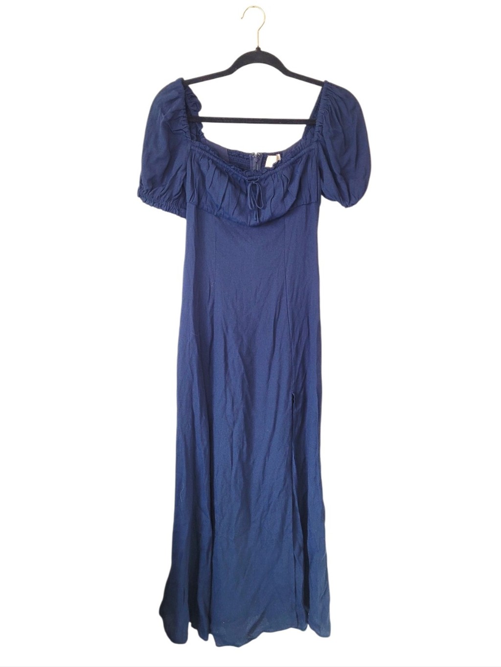 Reformation Haisley Blue Puff-Sleeve Maxi Dress Size 4 Nwt